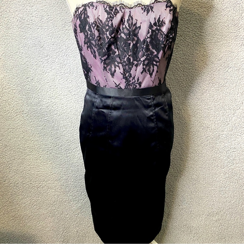 R White House Black Market Womens Size 2 Strapless Tube Top Dress Black Prom